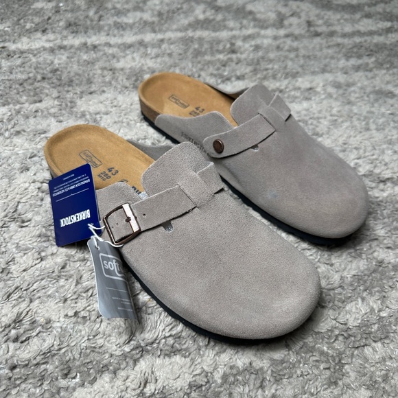 Birkenstock Boston Clog Taupe Men’s Size 8 9 9.5 10 10.5 11 11.5 Soft Footbed - Picture 1 of 7